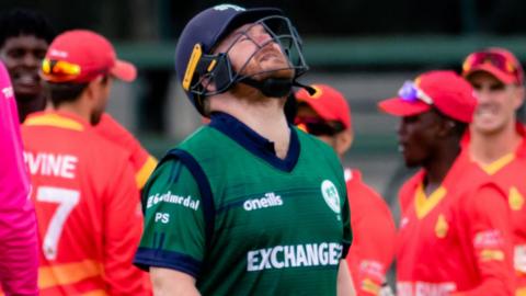 Ireland's Paul Stirling shows his disappointment after being dismissed during last January's one-day series against Zimbabwe in Harare