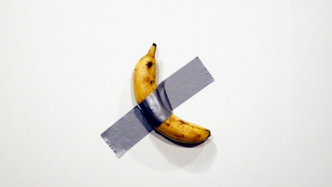 Banana tapped to the wall.