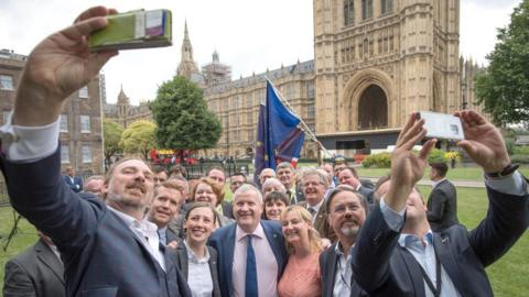 SNP MPs outside the Commons