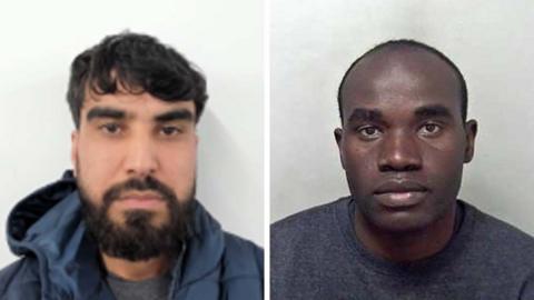 A composite image showing the mugshot of both Mohammad Tajik (L) and Alnour Mohamed Ali (R).
