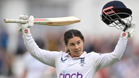 Tammy Beaumont celebrates her century