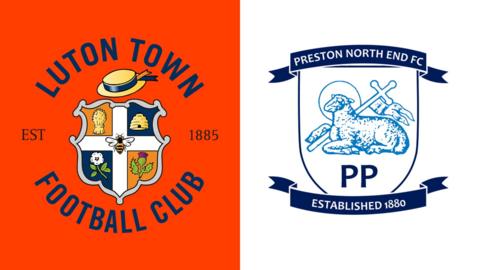 The Luton Town and Preston North End badges