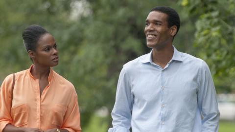 Tika Sumpter and Parker Sawyers in a scene from Southside With You