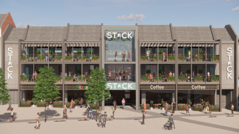 An artists impression of Stack development in Northampton Town Centre
