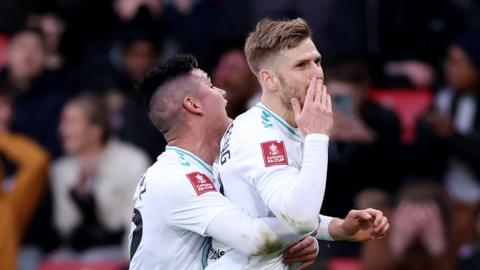 Stuart Armstrong celebrates scoring Southampton's equaliser at Watford