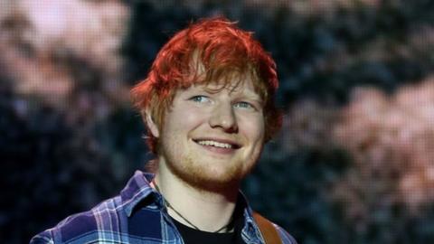 Ed Sheeran performs on stage during day two of Capital's Jingle Bell Ball with Coca-Cola at London"s O2 Arena.