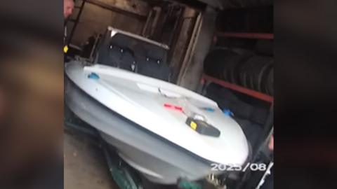 Suspected stolen speedboat