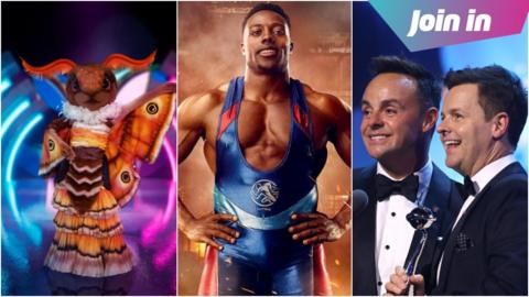 moth on masked singer, Gladiator nitro, Ant and Dec