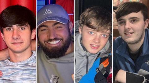 A composite image of four smiling men