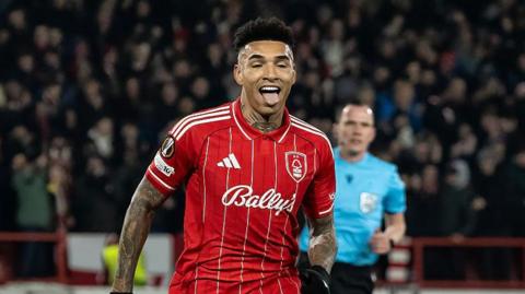 Igor Jesus celebrates scoring for Nottingham Forest