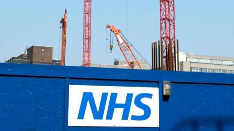 Photo of a construction site at an NHS hospital