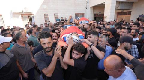 Funeral ceremony for Palestinians killed in Tubas