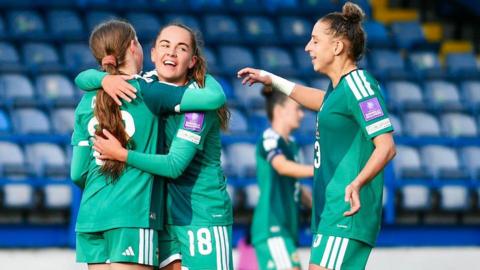 Emily Cassap celebrates her first international goal