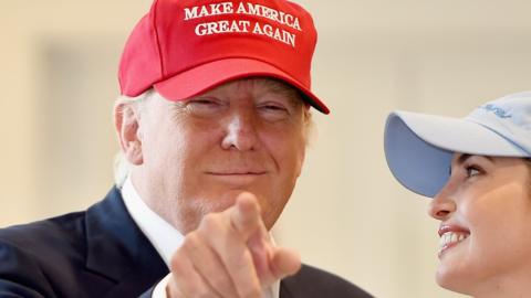 Donald Trump with his daughter Ivanka at Turnberry during his Republican presidential nomination campaign