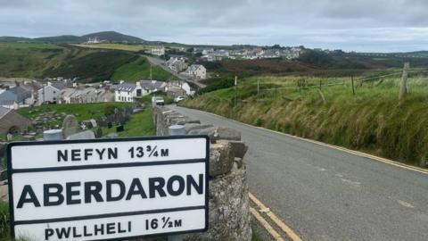 Aberdaron road sign