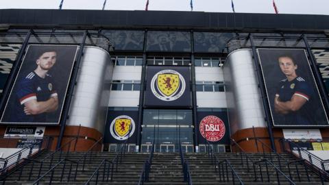 Steps to Hampden, headquarters of the SFA