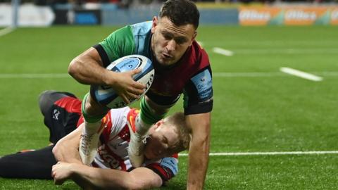 Danny Care scores Harlequins' second try against Gloucester