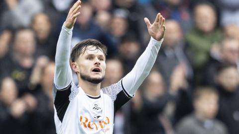 Liam Cullen celebrates his first-half goal