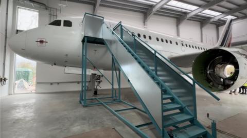 The Airbus 318 at the Air ands Space Institute in Newark, Notinghamshire