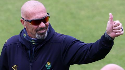 Matthew Maynard gives a thumb's up