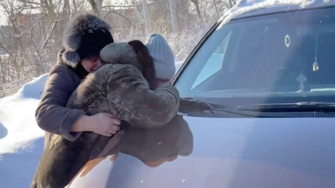 Relatives comforted each other at the mine entrance