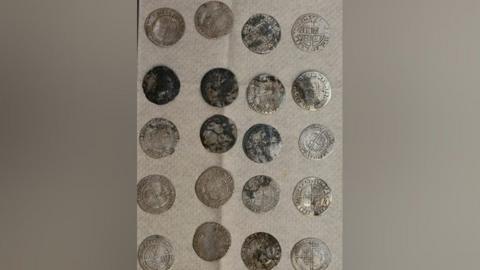 Historic coins from a treasure hoard