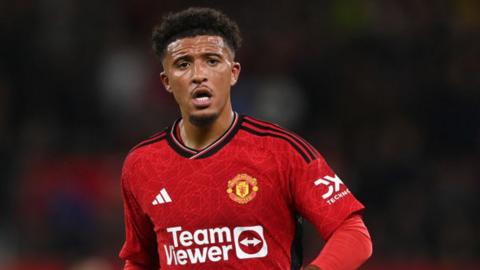 Jadon Sancho in action for Manchester United