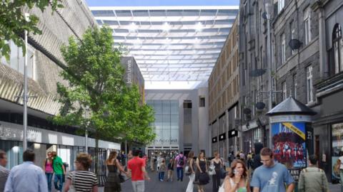 Concept of planned redevelopment of Bon Accord Centre