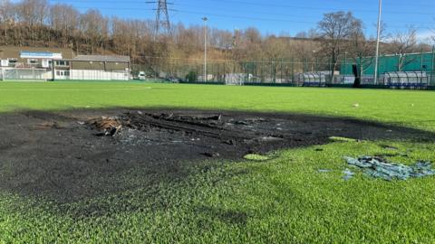 Scene of fire at Jubilee Sports and Social Club