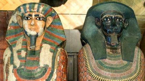Two mummies at Manchester Museum