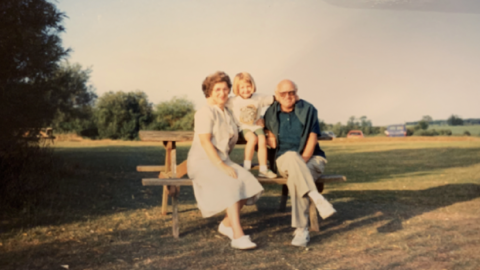 Emma Doney with her late grandparents