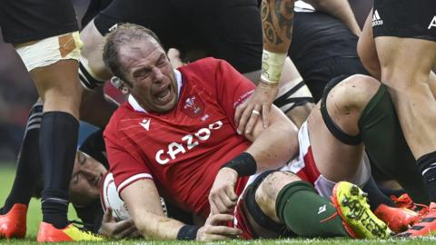 Wales captain Alun Wyn Jones suffered a shoulder injury