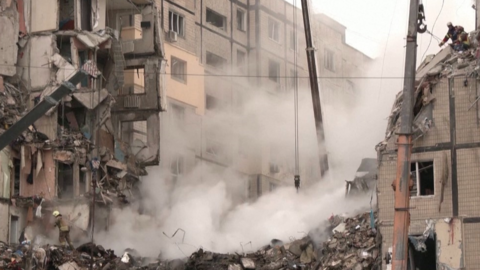 Destroyed flats in Dnipro