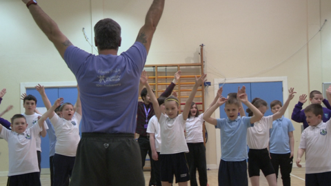 School children take part in a dance class at a Get Inspired Active Academy session