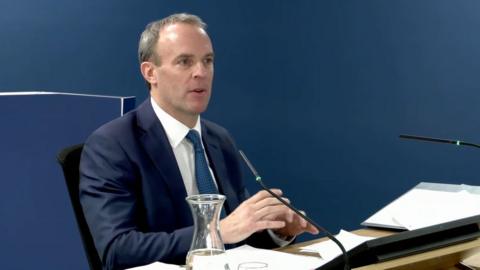 Dominic Raab gives evidence to the Covid inquiry