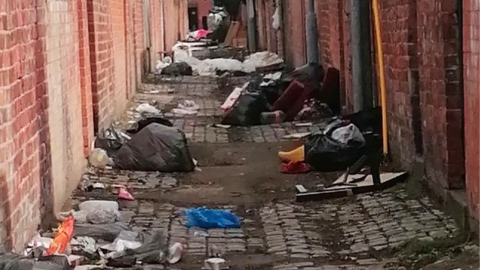 The alley behind Kensington Road in Middlesbrough