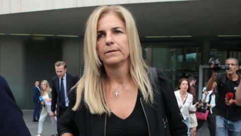 Arantxa Sanchez Vicario outside a court in Barcelona