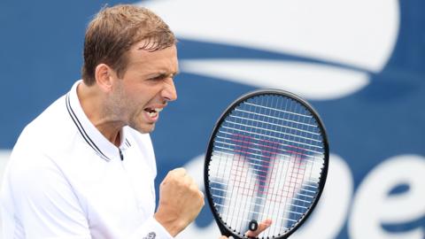 Dan Evans celebrates US Open win