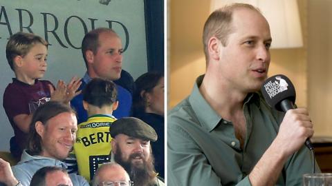 Prince George with his father, Prince William at Norwich v Aston Villa, 2019
