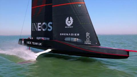 The INEOS UK team boat