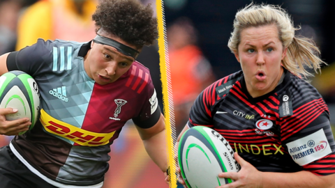 A split picture of Harlequins' Shaunagh Brown and Saracens' Marlie Packer