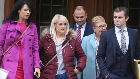 Sarah Ewart leaving court on Thursday