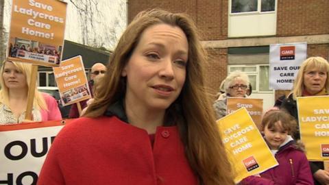 Protester at care homes