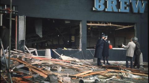 The Mulberry Bush pub after the bombing