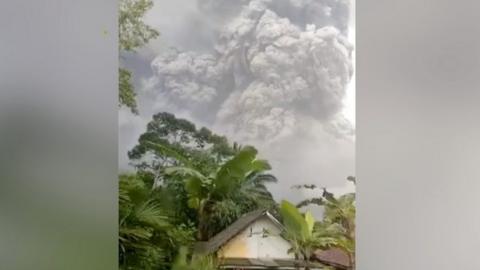 Ash cloud in Java, Indonesia