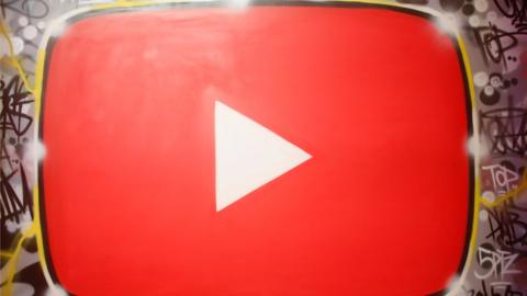 Graffiti of YouTube logo