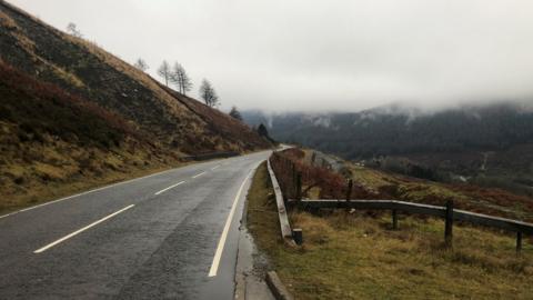 A road on Rhigos mountain in Rhondda Cynon Taf