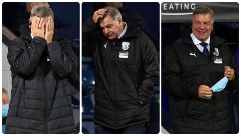 Sam Allardyce's reactions throughout the match