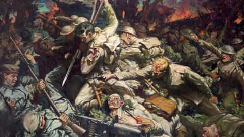 Christopher Williams (1873-1934), The Welsh Division at Mametz Wood, 1916