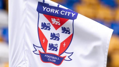 York City badge on a corner flag